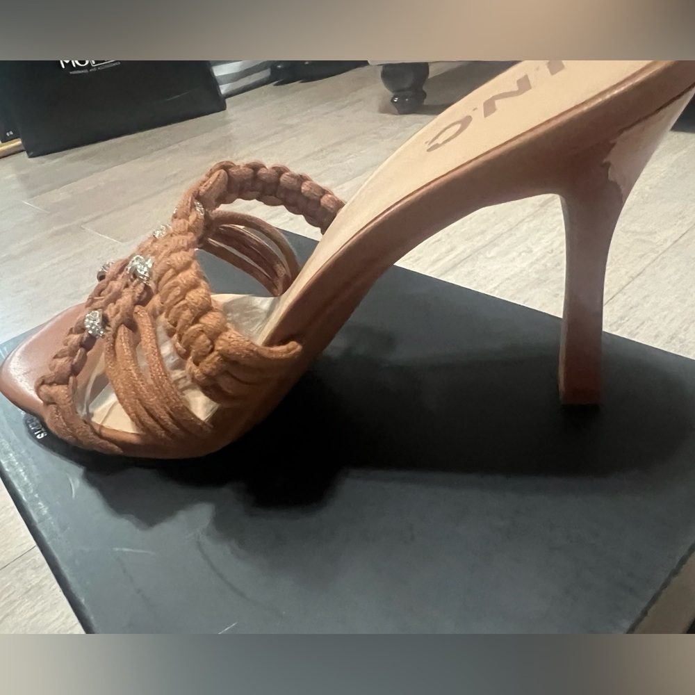 INC International Concepts Women's Tan Braided Heels - Picture 2 of 7